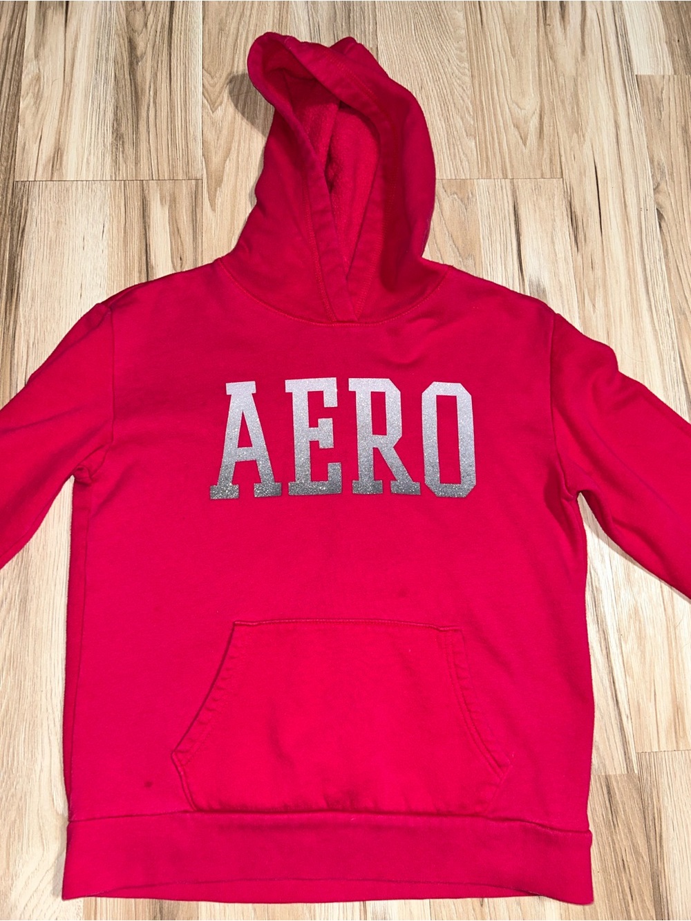 Aeropostale Pink Red Logo Hoodie